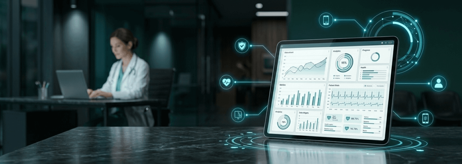 Healthcare professional using analytics dashboard